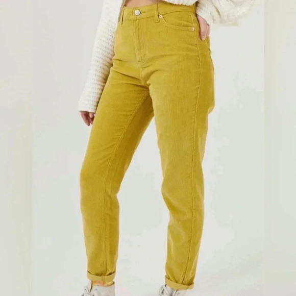 BDG Urban Outfitters Corduroy pants mom high rise yellow size 27 - Picture 1 of 8